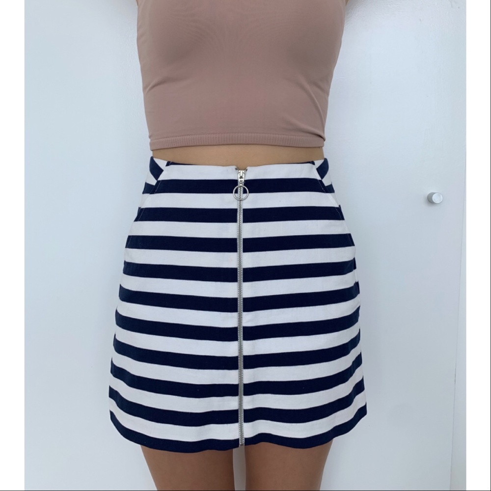 Zara Blue/White Stripe Mini-Skirt